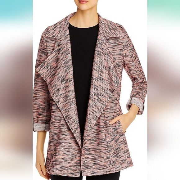 Bagatelle Tweed Draped Jacket L Lagenlook Rebel Punk Coastal Cowgirl Preppy - Picture 1 of 12